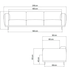 Teddy 3-Sitzer Sofa