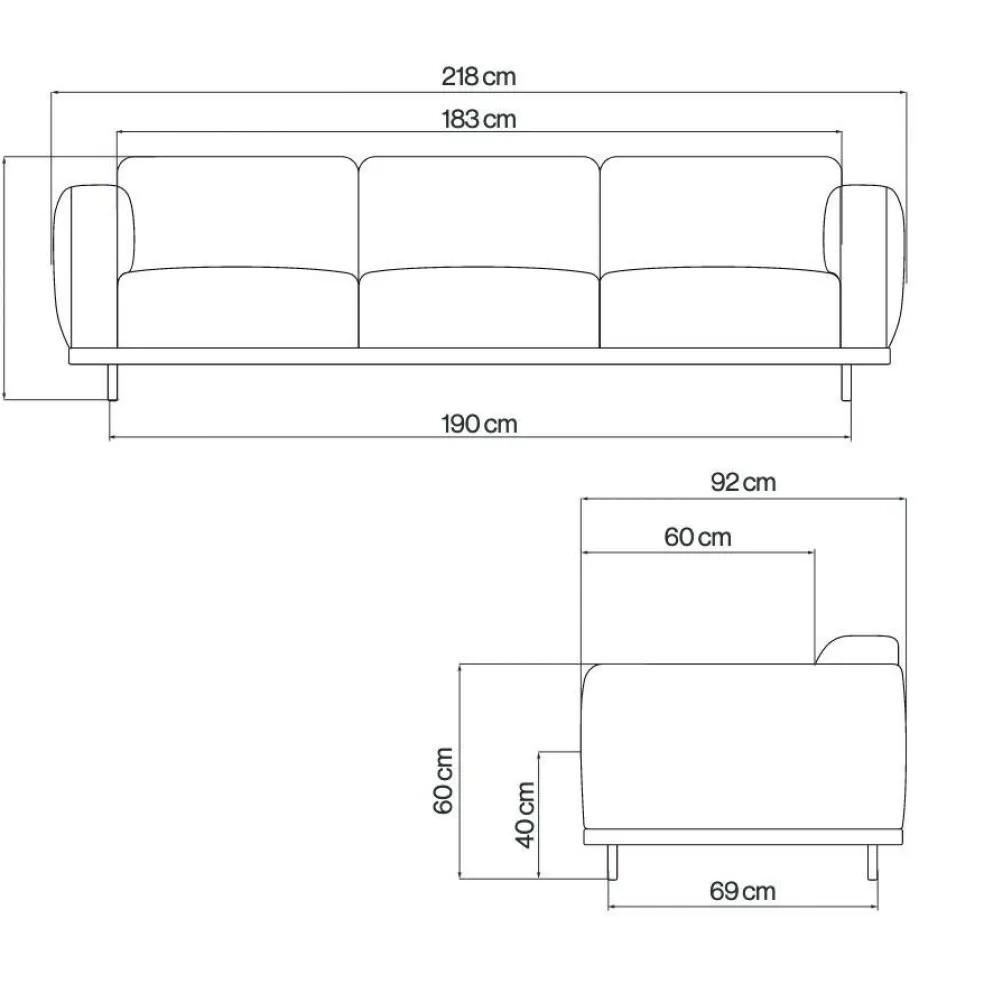 Teddy 3-Sitzer Sofa