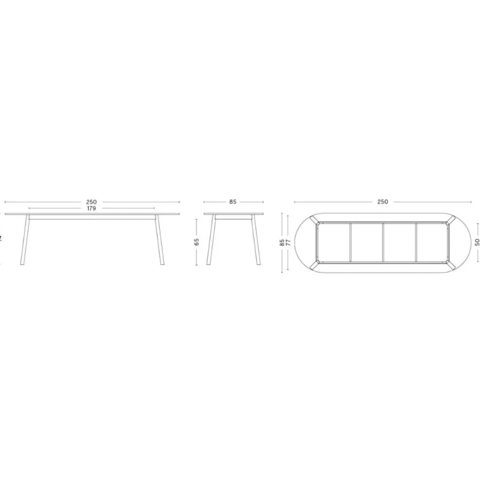 Triangle Leg Tisch 250x85x74cm