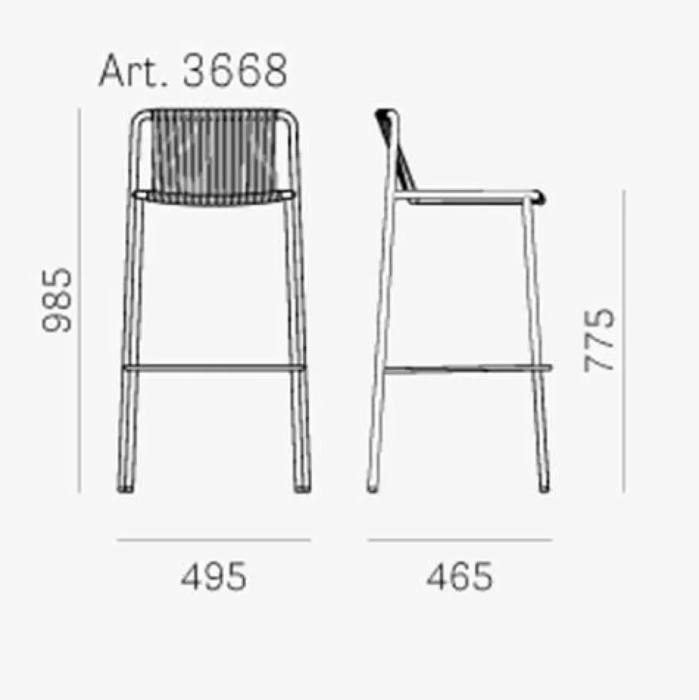 Tribeca 3668 Outdoor Barhocker H 95.5cm