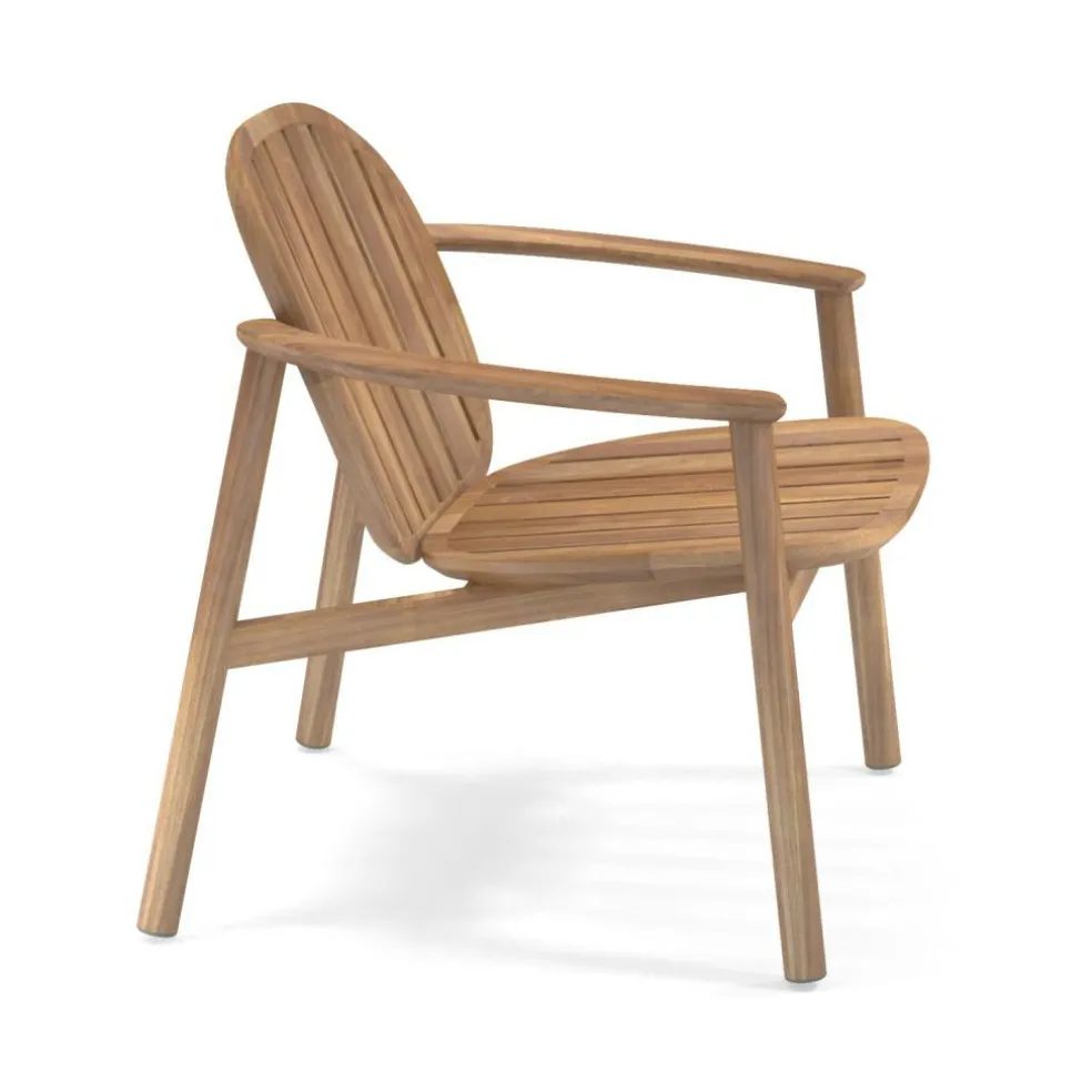 Twins Gartenloungestuhl Teak mit Sitz-/Rückenkissen