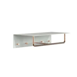 Unu Wandgarderobe mit 4 Haken & Stange