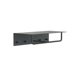 Unu Wandgarderobe mit 4 Haken & Stange