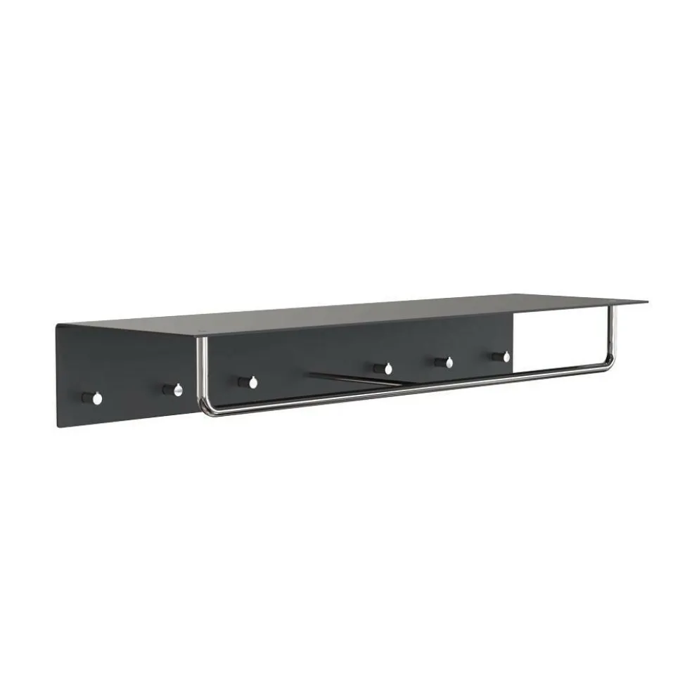 Unu Wandgarderobe mit 6 Haken & Stange