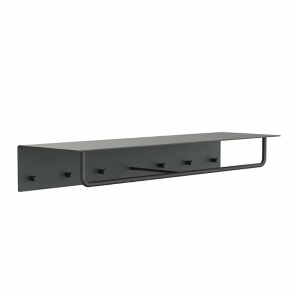 Unu Wandgarderobe mit 6 Haken & Stange