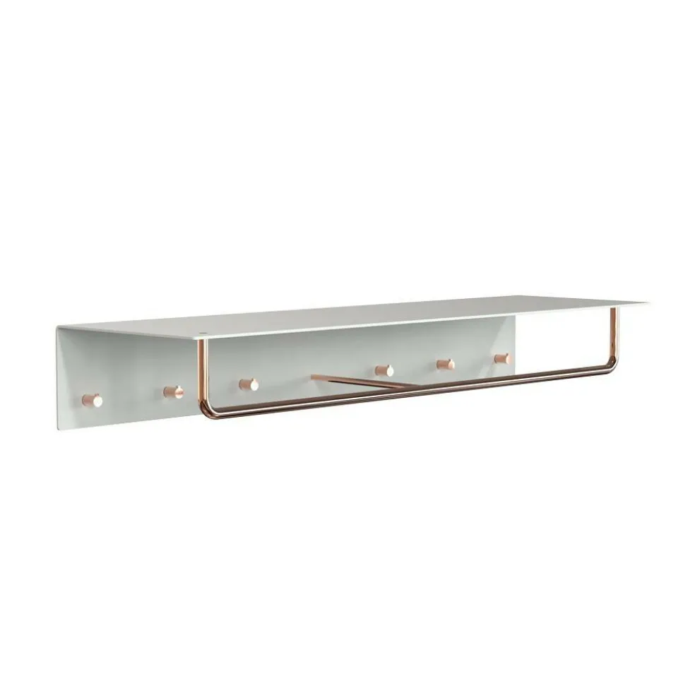 Unu Wandgarderobe mit 6 Haken & Stange