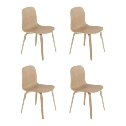 Visu Stuhl mit Holzgestell 4er Set