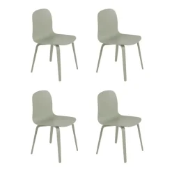 Visu Stuhl mit Holzgestell 4er Set