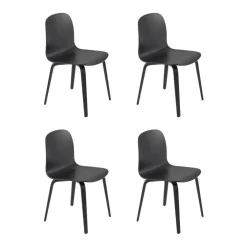 Visu Stuhl mit Holzgestell 4er Set