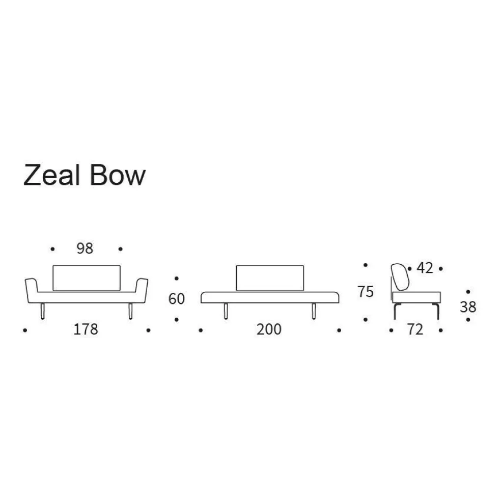 Zeal Bow Schlafsofa 200x72cm